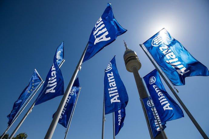 Allianz logo on flag